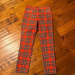 Red plaid pants size 8